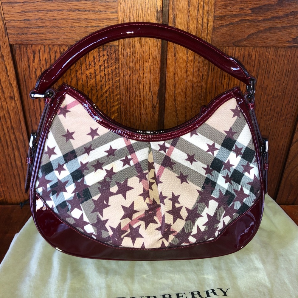 Authentic Burberry Nova Check Star Hobo Bag
